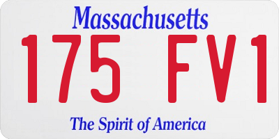 MA license plate 175FV1