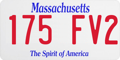 MA license plate 175FV2