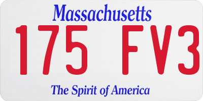 MA license plate 175FV3