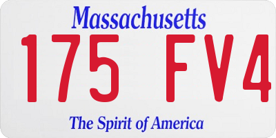 MA license plate 175FV4