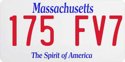 MA license plate 175FV7