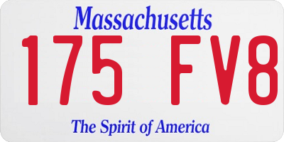 MA license plate 175FV8