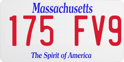 MA license plate 175FV9