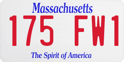 MA license plate 175FW1