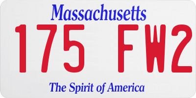 MA license plate 175FW2