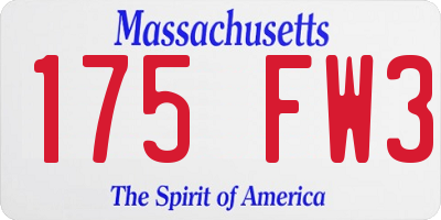 MA license plate 175FW3