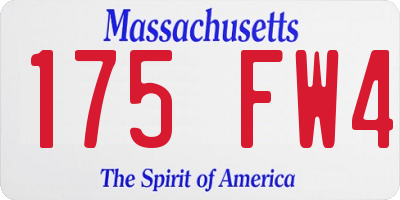 MA license plate 175FW4