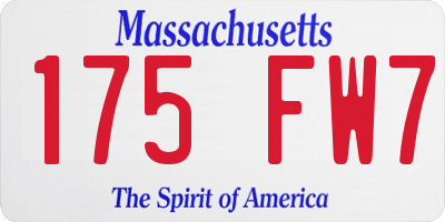 MA license plate 175FW7