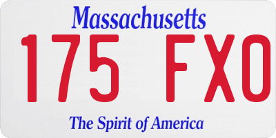 MA license plate 175FX0