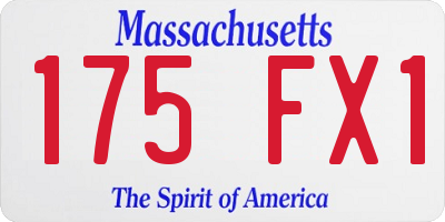 MA license plate 175FX1