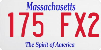 MA license plate 175FX2