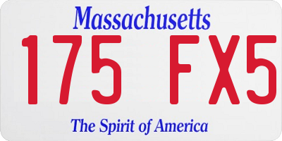 MA license plate 175FX5