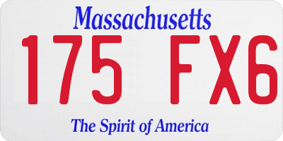 MA license plate 175FX6