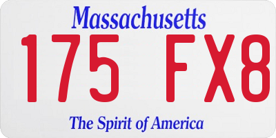 MA license plate 175FX8