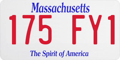MA license plate 175FY1