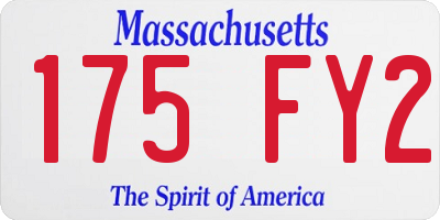 MA license plate 175FY2