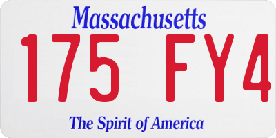 MA license plate 175FY4