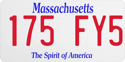 MA license plate 175FY5