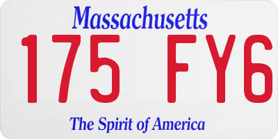 MA license plate 175FY6