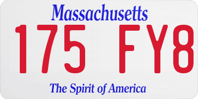 MA license plate 175FY8
