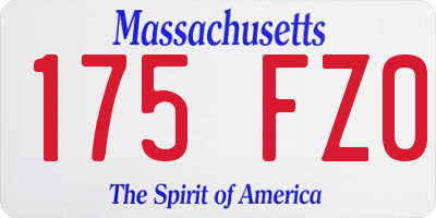 MA license plate 175FZ0