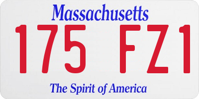 MA license plate 175FZ1