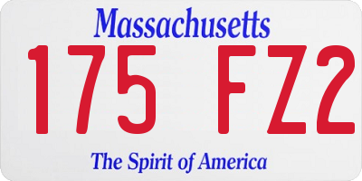 MA license plate 175FZ2