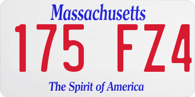 MA license plate 175FZ4