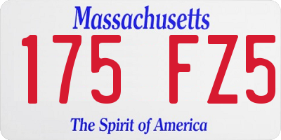 MA license plate 175FZ5