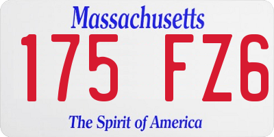 MA license plate 175FZ6