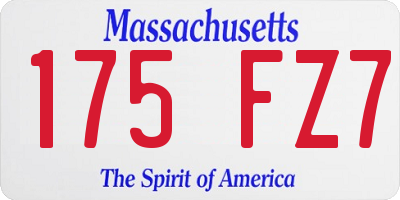 MA license plate 175FZ7