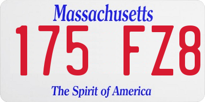 MA license plate 175FZ8