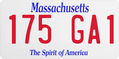 MA license plate 175GA1