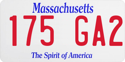 MA license plate 175GA2