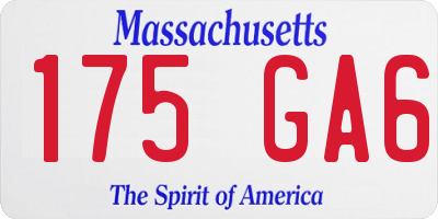 MA license plate 175GA6