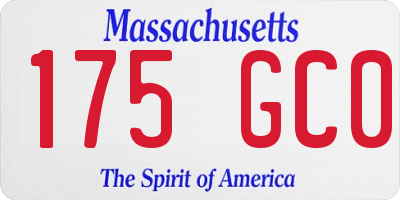 MA license plate 175GC0