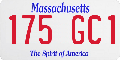 MA license plate 175GC1