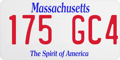 MA license plate 175GC4