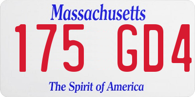 MA license plate 175GD4