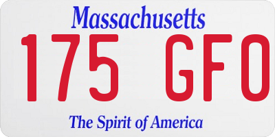 MA license plate 175GF0