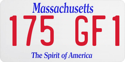 MA license plate 175GF1