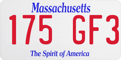 MA license plate 175GF3