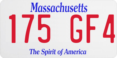 MA license plate 175GF4