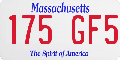 MA license plate 175GF5