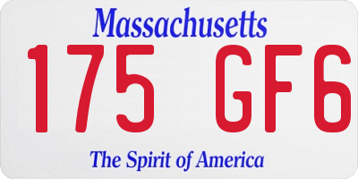 MA license plate 175GF6