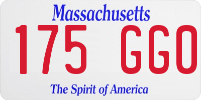 MA license plate 175GG0