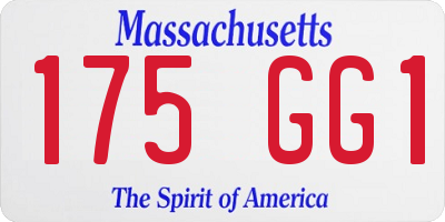 MA license plate 175GG1