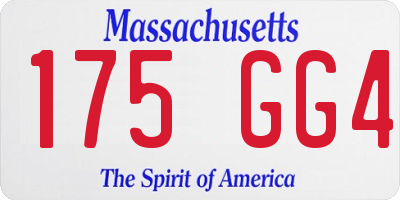 MA license plate 175GG4