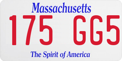 MA license plate 175GG5