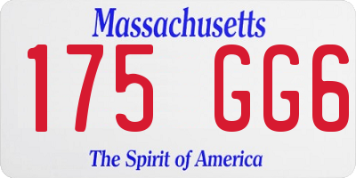 MA license plate 175GG6